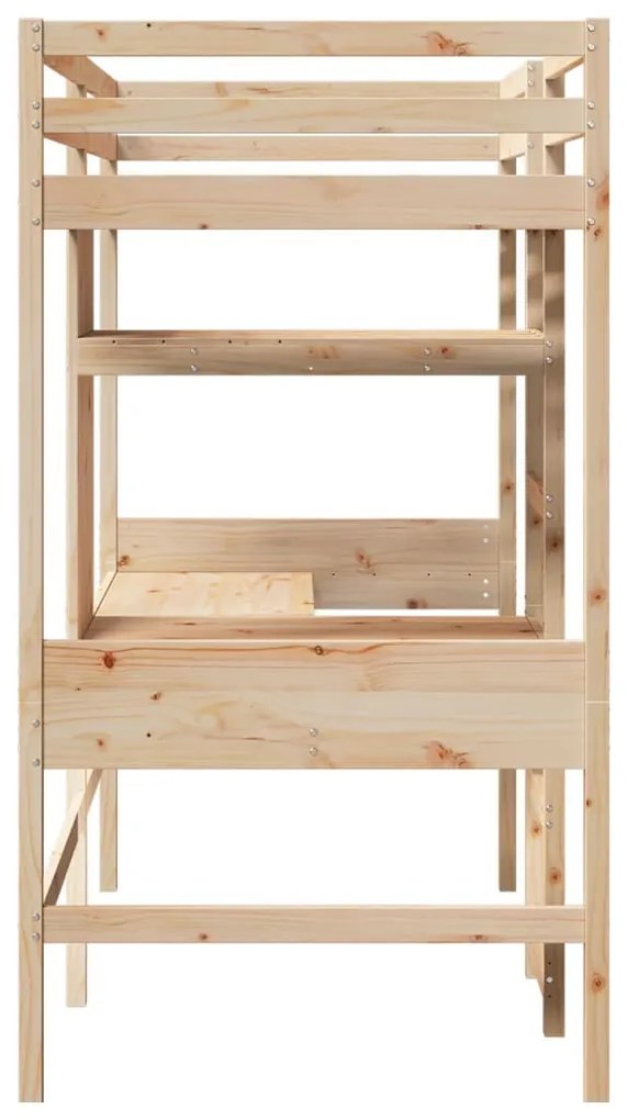 tömör fenyő galériaágy-keret matrac nélkül 90 x 190 cm