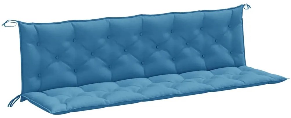 2 db melange kék szövet kerti padpárna 200 x 50 x 7 cm