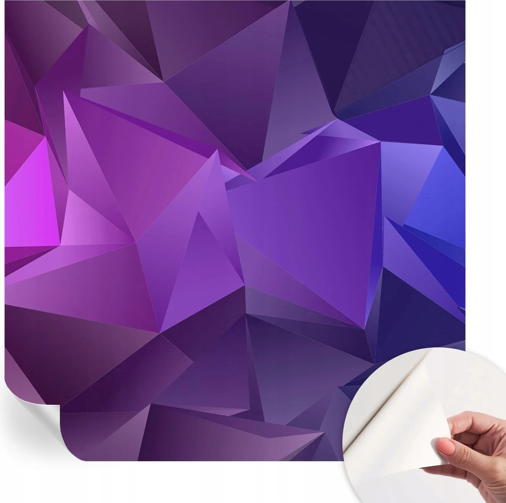 Prémium öntapadós fali fotótapéta Lila háromszögek 250x250 cm