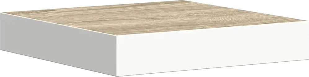 vidaXL tölgyszínű és fehér MDF lebegő fali polc 23 x 23,5 x 3,8 cm