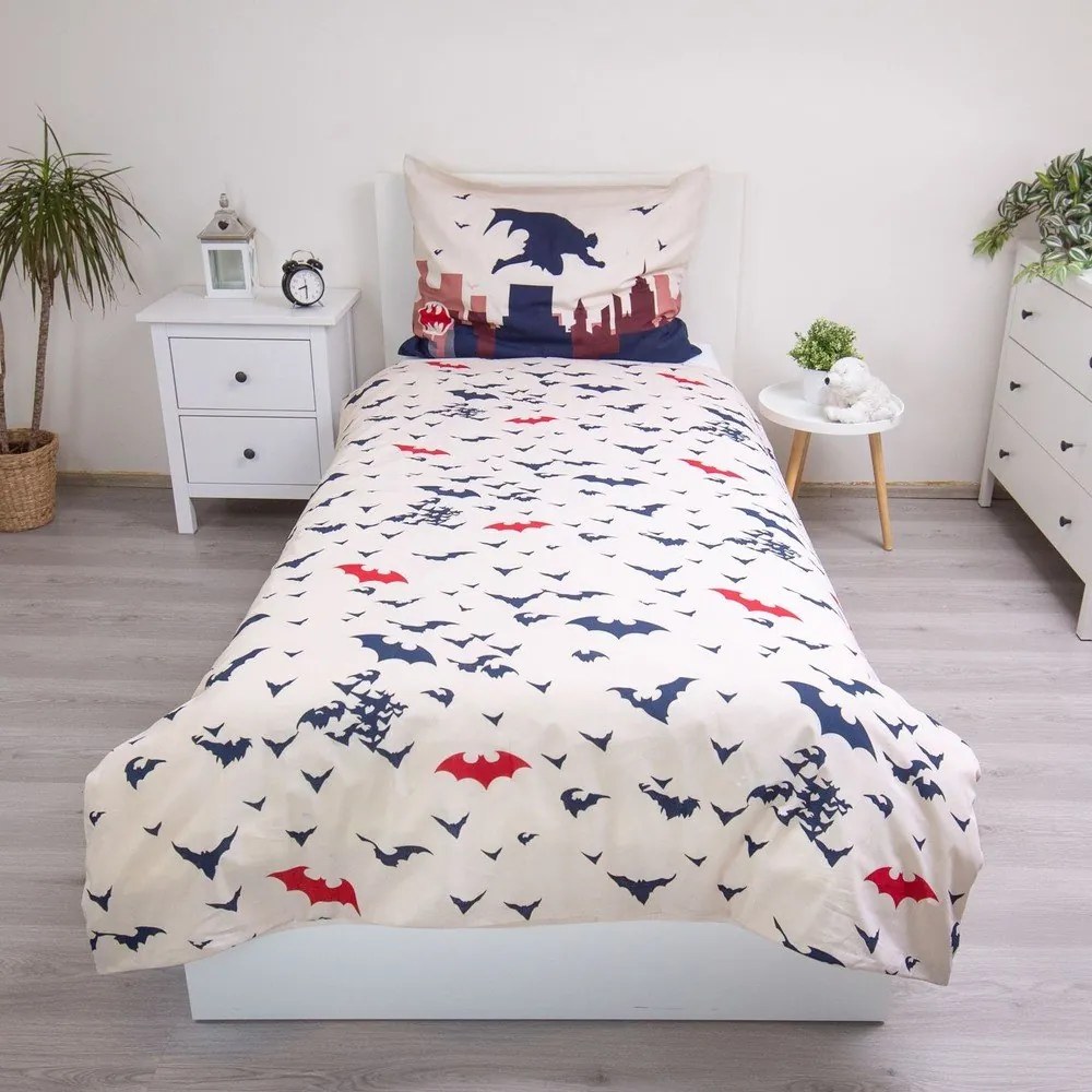 Egyszemélyes pamut gyerek ágyneműhuzat 140x200 cm Batman "Gotham's Knight" – Jerry Fabrics