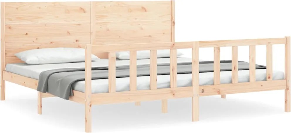 vidaXL tömör fenyőfa ágy matrac nélkül 200 x 200 cm