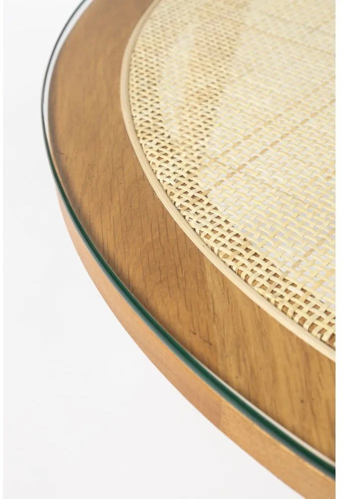 Natúr színű üveg kerek dohányzóasztal ø 70 cm Haru – White Label