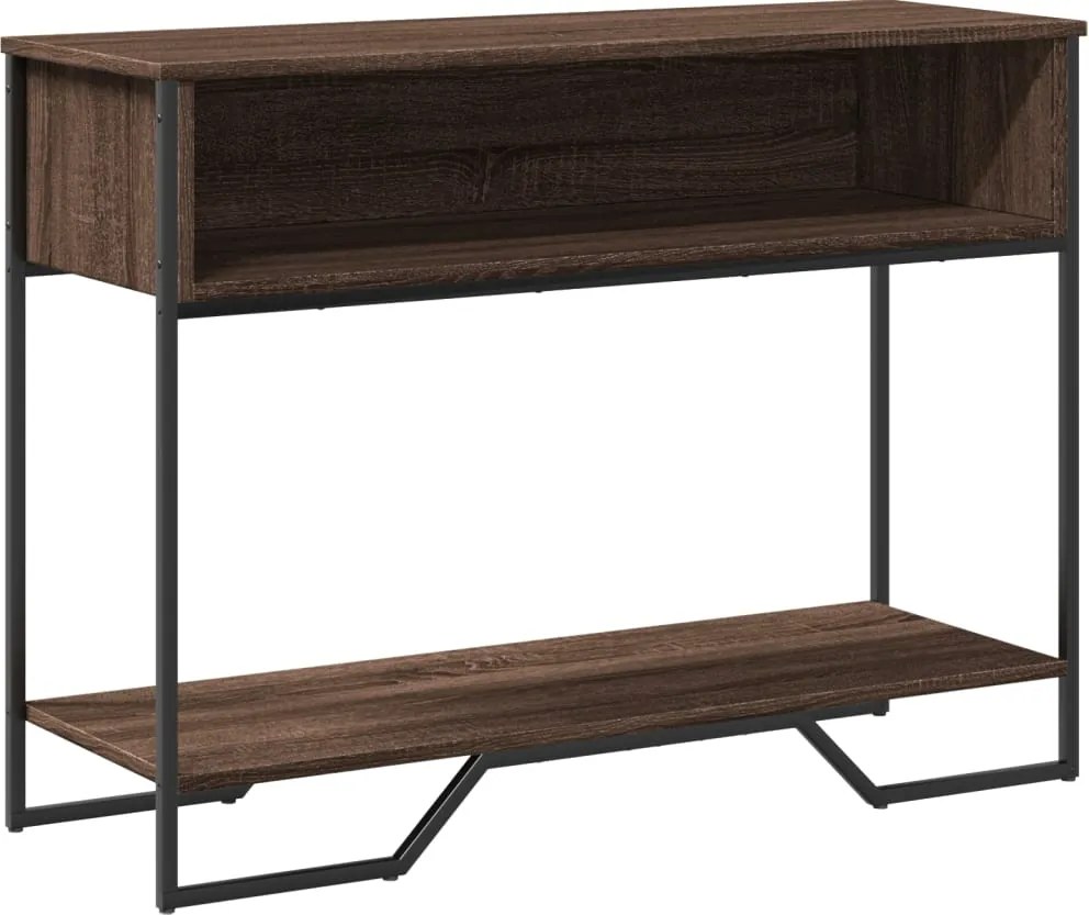 vidaXL barna tölgyszínű szerelt fa dohányzóasztal 100x35x74,5 cm