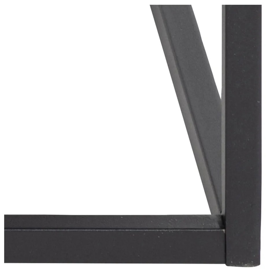 Fekete dohányzóasztal kőrisfa dekoros asztallappal 80x80 cm Willford – Actona