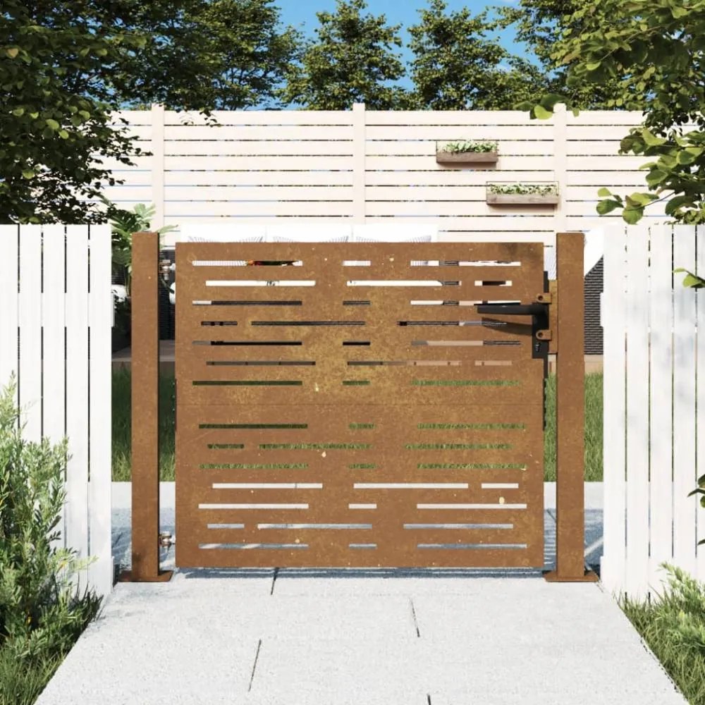 Famintás corten acél kerti kapu 105 x 80 cm