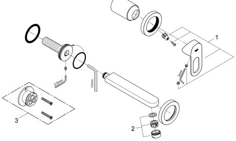 GROHE 20289000 - BAULOOP 110 mm kétlyukú mosdócsaptelep, fényes króm