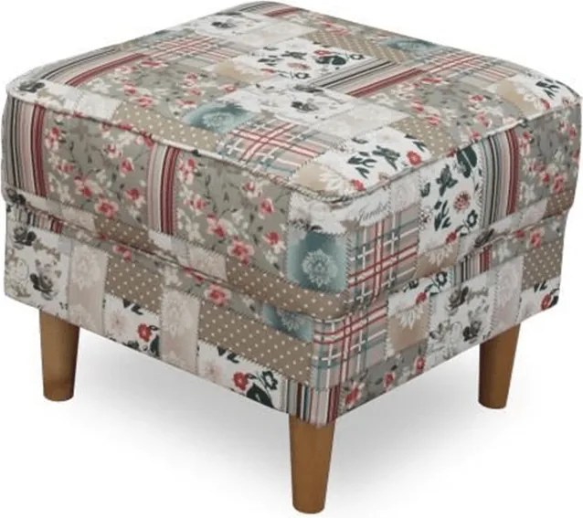 füles fotel puffal, szövet patchwork Viorica 1, ASTRID