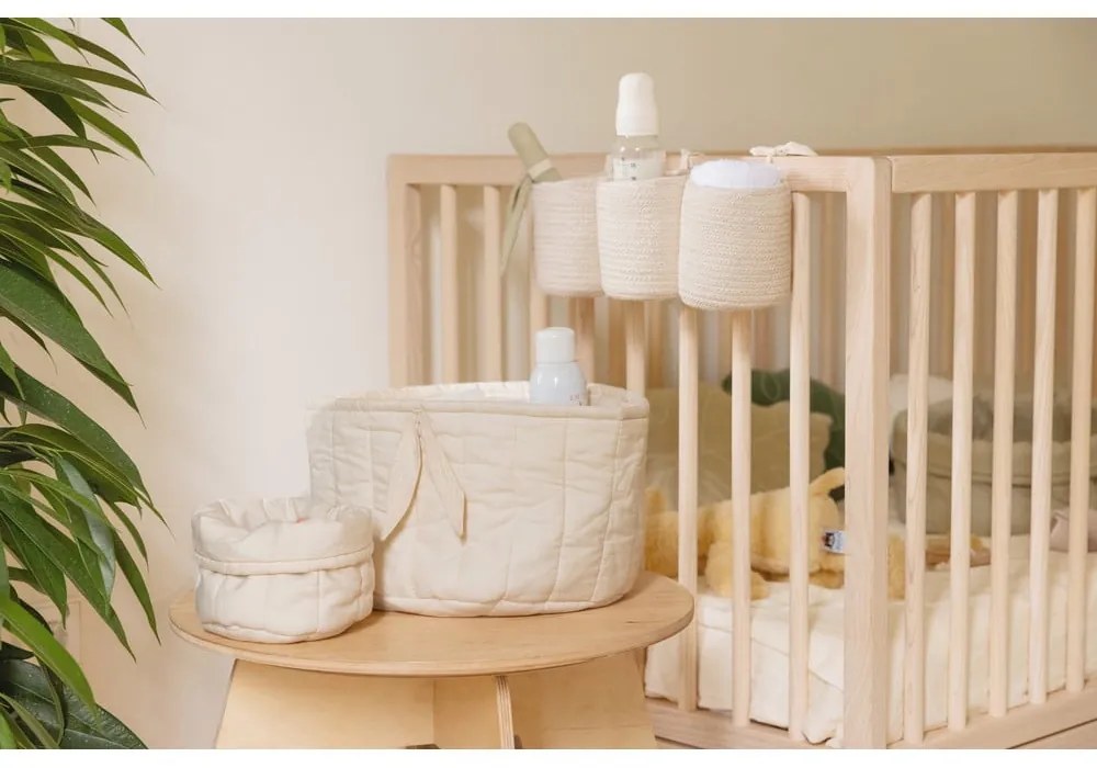 Krémszínű textil gyerek tárolódoboz szett 2 db-os ø 30x20 cm Bambie Natural – Lorena Canals