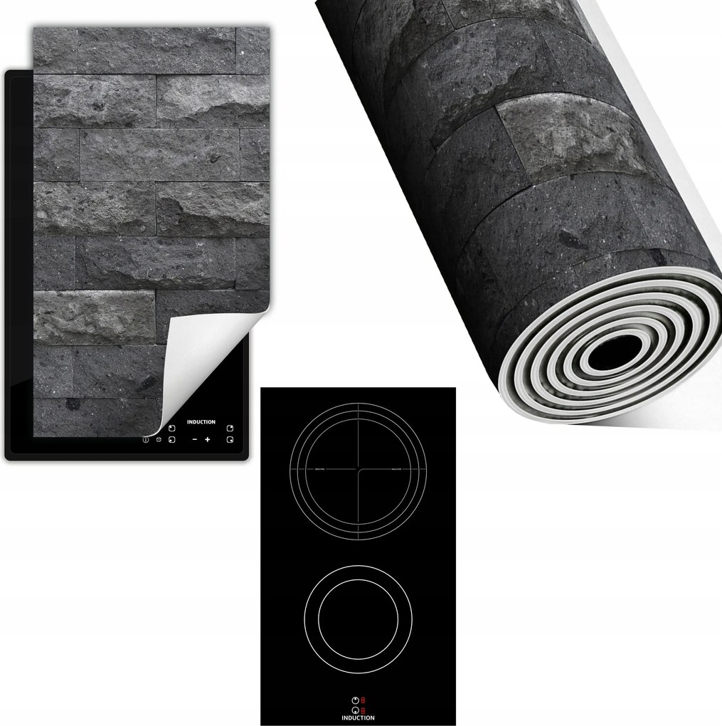 Indukciós Védőszőnyeg Konyhapult 30x52 szürke tégla