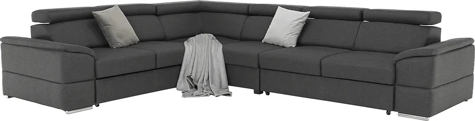 Sarok ülőgarnitúra, szürke, SEGORIA LUX