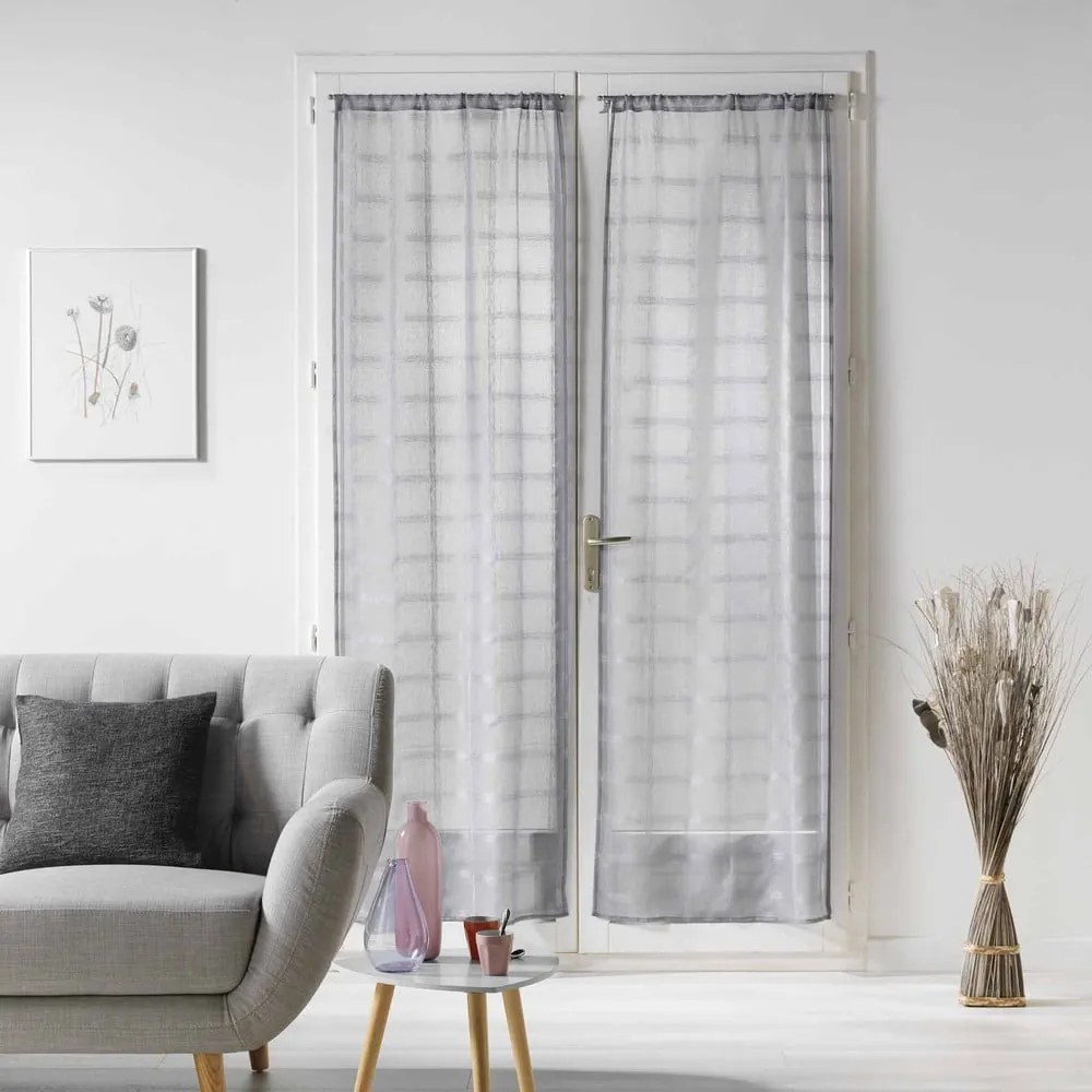 Szürke átlátszó függöny szett 2 db-os 70x200 cm Candide – douceur d'intérieur