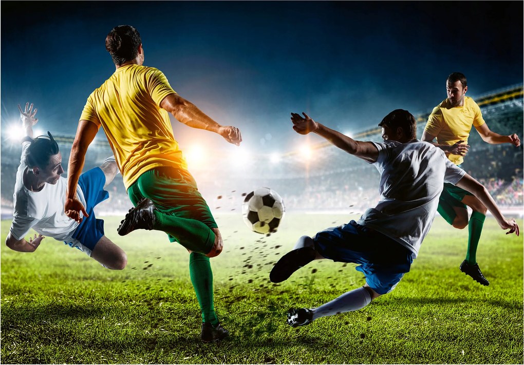 Fotótapéta Futball Dinamika Érzelmek a stadionban Zöld mező 200x140 +ragasztó