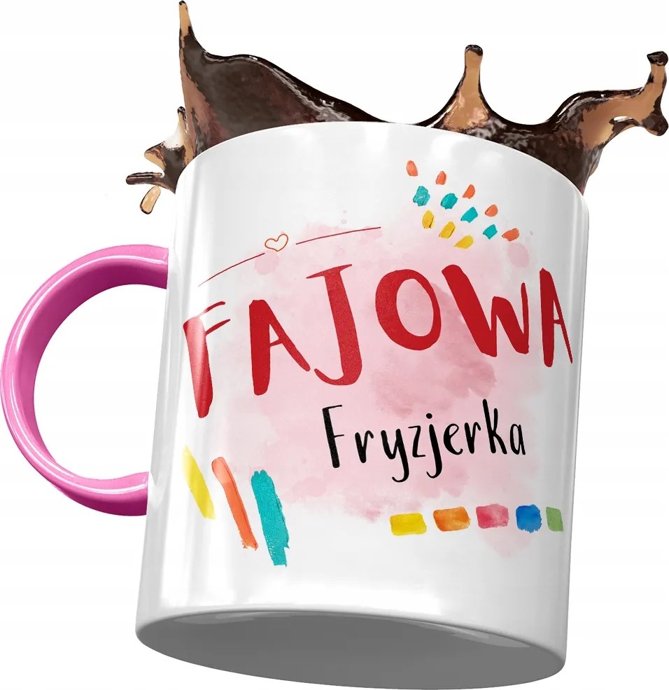 Rózsaszín Bögre Fodrásznőnek Cool Fodrásznő Nyomtatott Fotóval