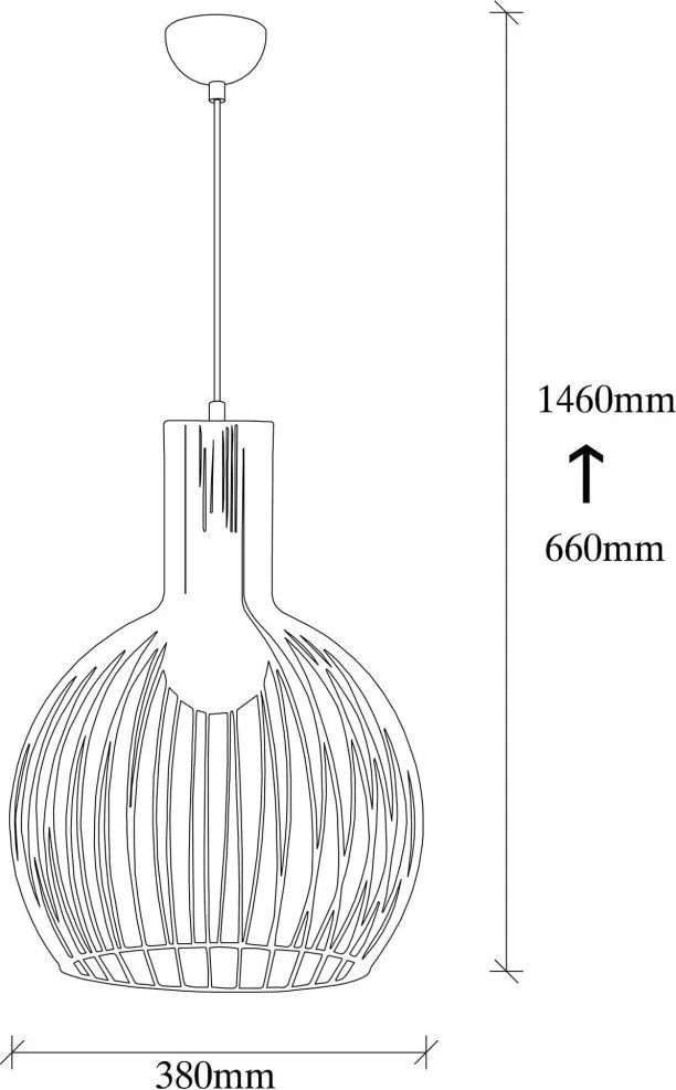 Fellini MR-756 fekete vas függőlámpa, Ø38 cm