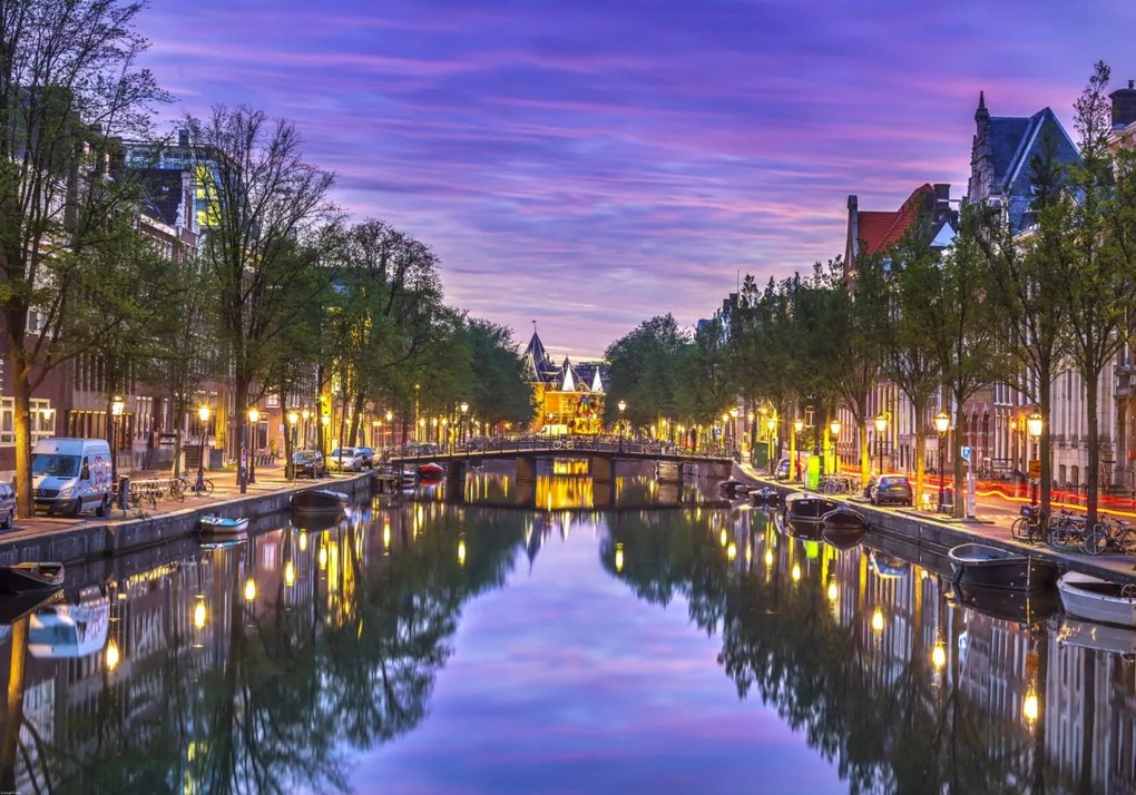 Poszter 100x70cm Amszterdami csatorna, Assaf Frank