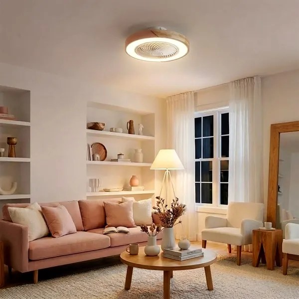 Brilagi - LED dimmelhető lámpa ventilátorral LED/38W/230V 50 cm rózsaszín/tölgy +távirányító