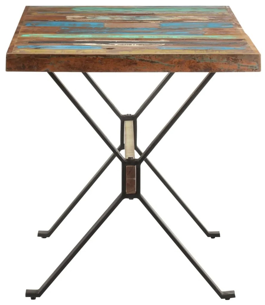 Tömör újrahasznosított fa étkezőasztal 140 x 70 x 76 cm
