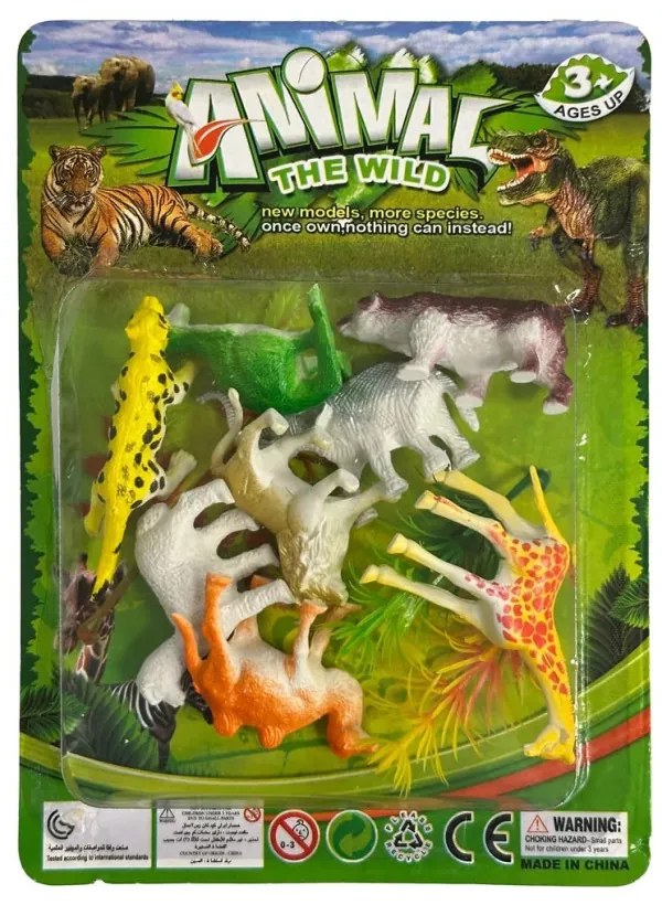 Állatos Jungle műanyag figura 8 db-os szett dobozban