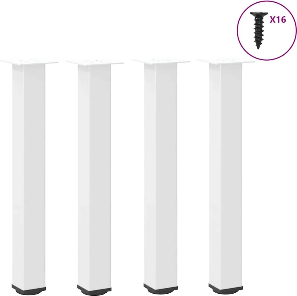 vidaXL 4 db fehér acél konzolasztal láb 72-74 cm