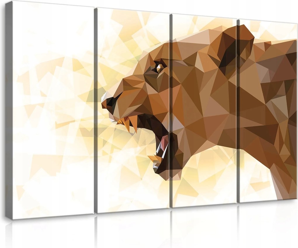 Vászonkép 120x80 Erő Oroszlán üvöltés vad természet geometria modern