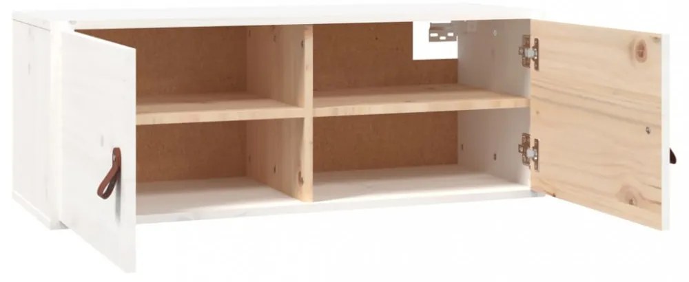 2 db fehér tömör fenyőfa faliszekrény 80 x 30 x 30 cm