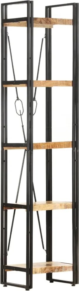 vidaXL 5 szintes tömör mangófa könyvespolc 40 x 30 x 180 cm