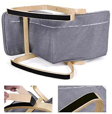 SongmicsHome SWING hintaszék, teherbírás 150kg, 67x115x91cm, szürke