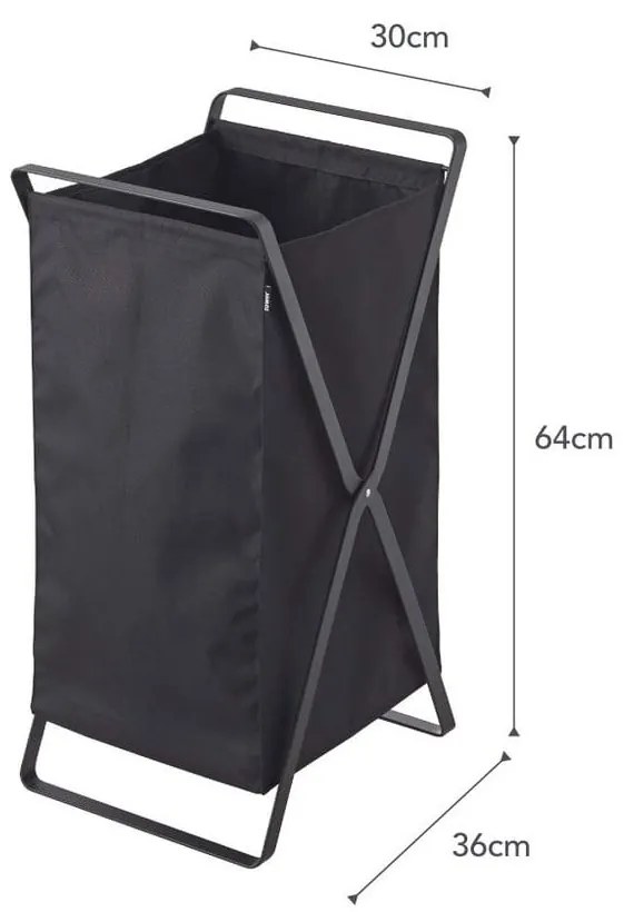 Tower Laundry összecsukható fekete szennyestartó - YAMAZAKI