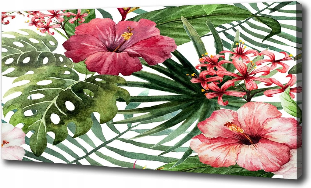 Vászonkép Trópusi virágok 120x60 cm