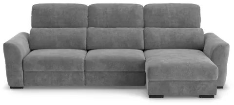 Univerzális ággyá nyitható háromszemélyes sarokkanapé tárolóval TRENTO szürke