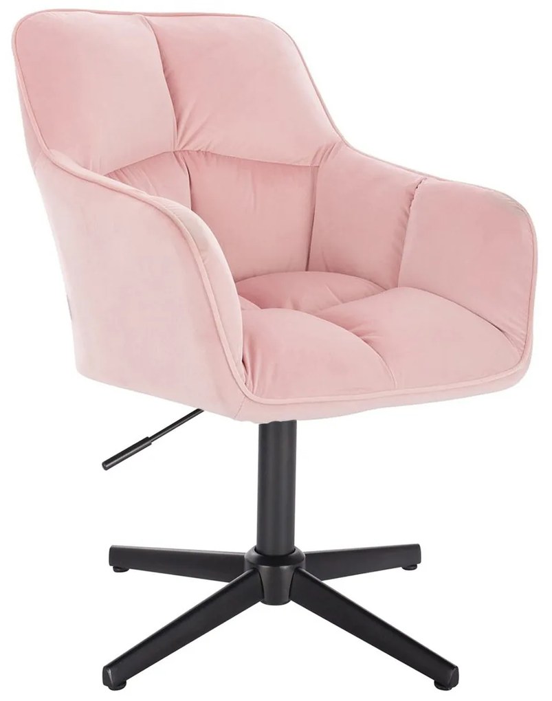 HR550CROSS Rózsaszín modern velúr szék fekete lábbal