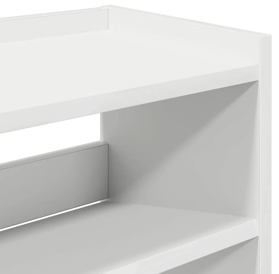 fehér szerelt fa cipőtároló szekrény 80x25x62 cm