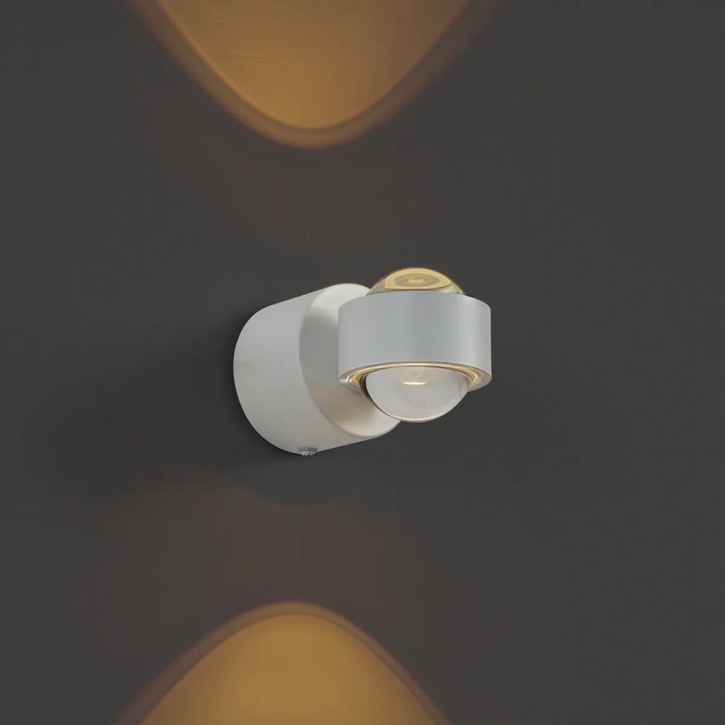 Design fali lámpa fehér, LED-del, IP44 - Lens