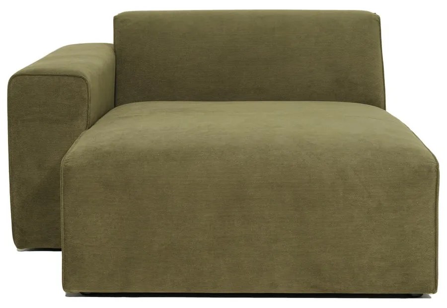 Sting zöld kordbársony kanapé modul, bal oldali - Scandic