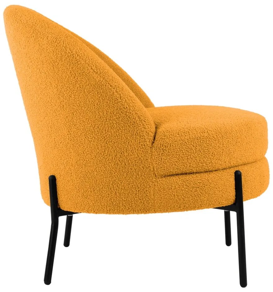 Okkersárga buklé fotel Noble – Leitmotiv