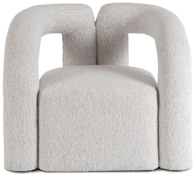 Designer Fotel Szürke Bouclé Kárpittal. BRAZIL