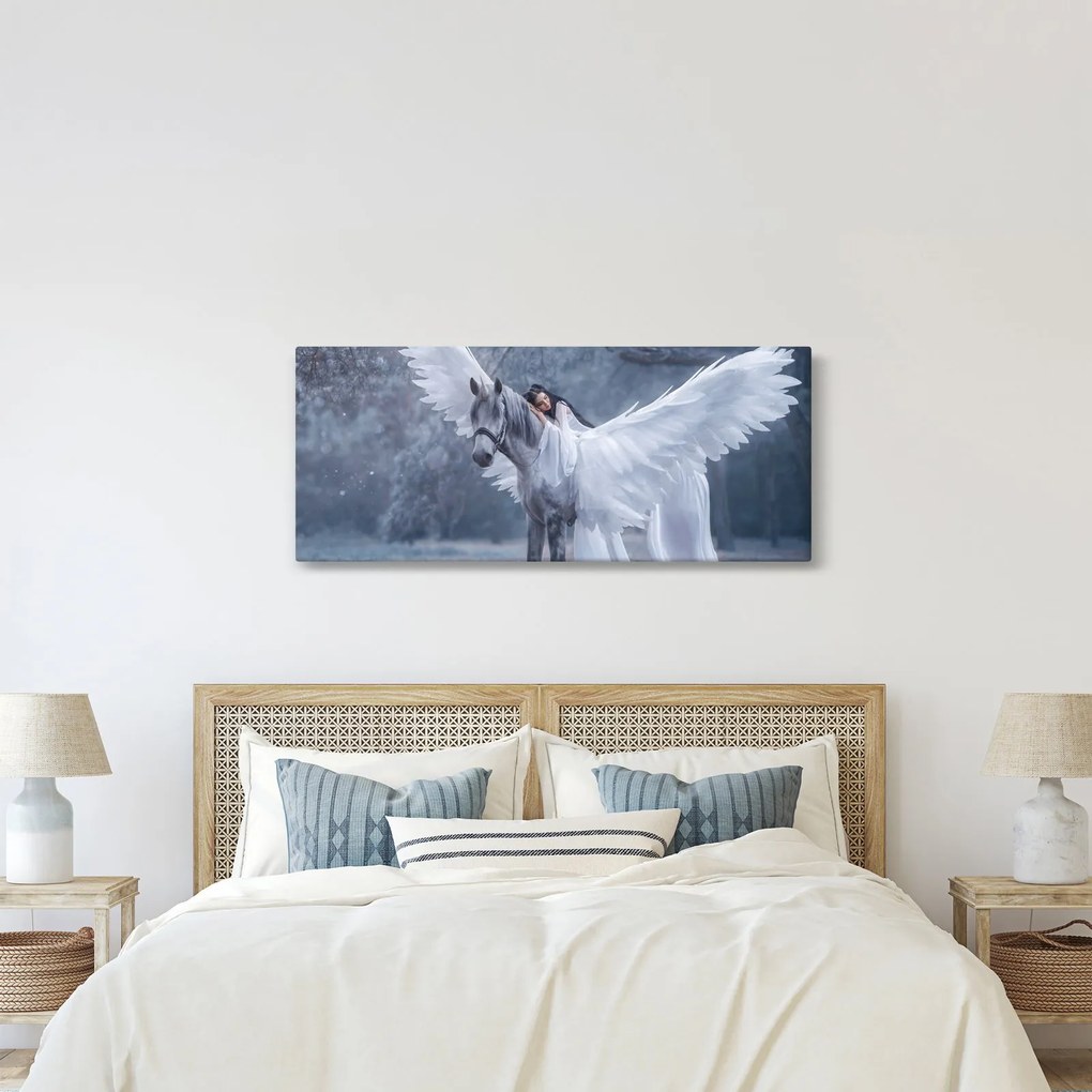 Egy lány képe az egyszarvún (120x50 cm)