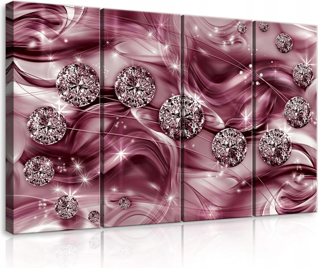 Vászonkép 120x80 moduláris absztrakt gyémántok kristályok ragyogás