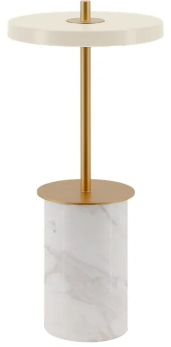 Krémszínű márvány LED dimmelhető asztali lámpa fém búrával (magasság 25,5 cm) Asteria Move Mini – UMAGE