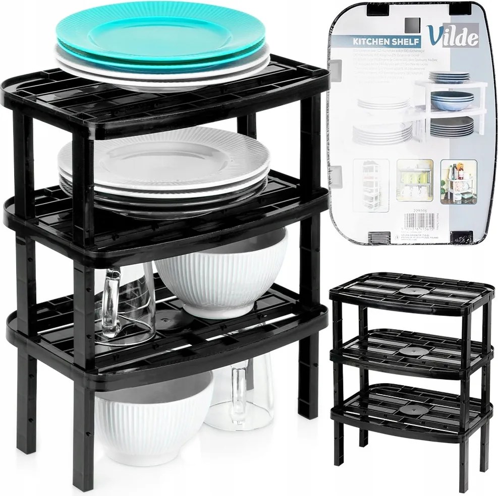 3x Konyhai polc pultra polc szekrény állvány emeletes rendszerező