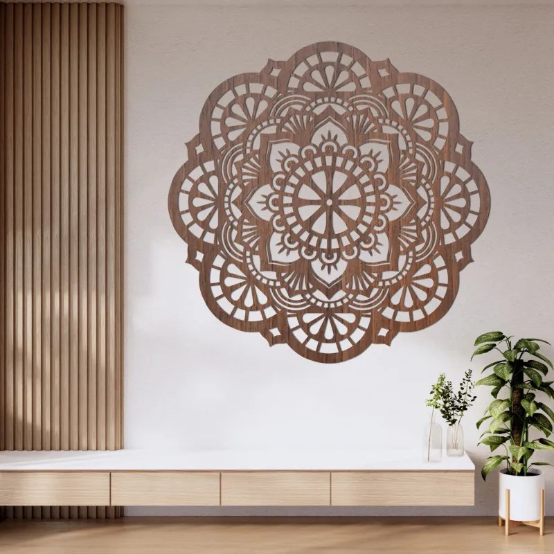 Fából készült fali dekoráció mandala életfény - LUMEN