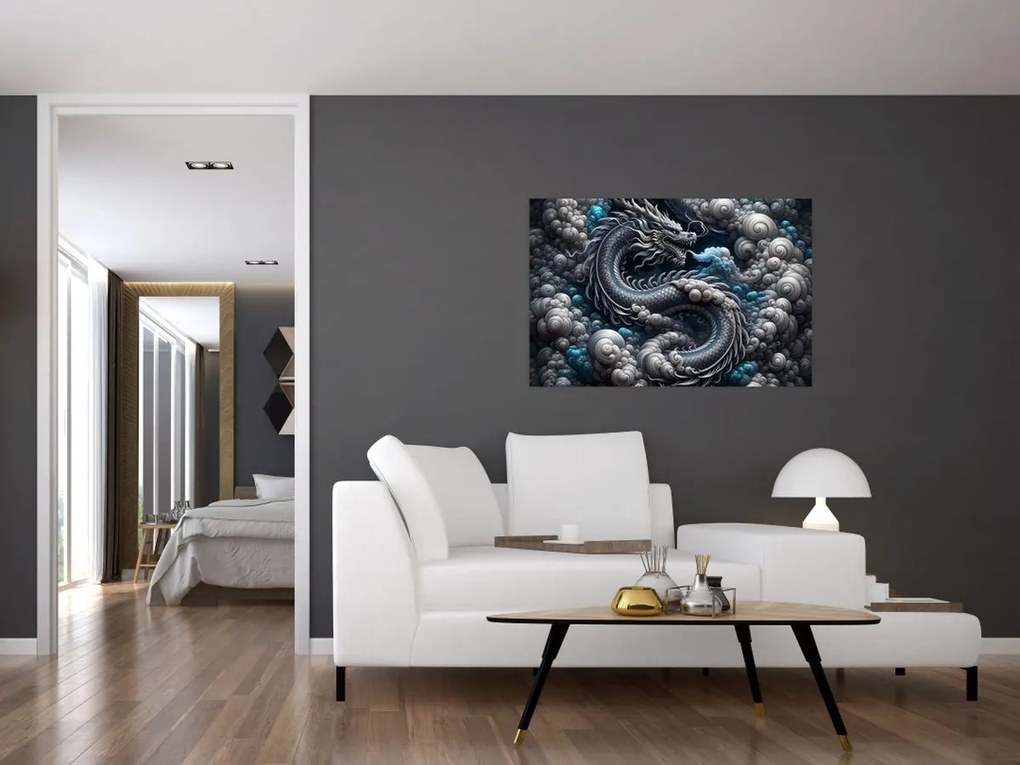 Kép – Sárkány a füstben (90x60 cm)
