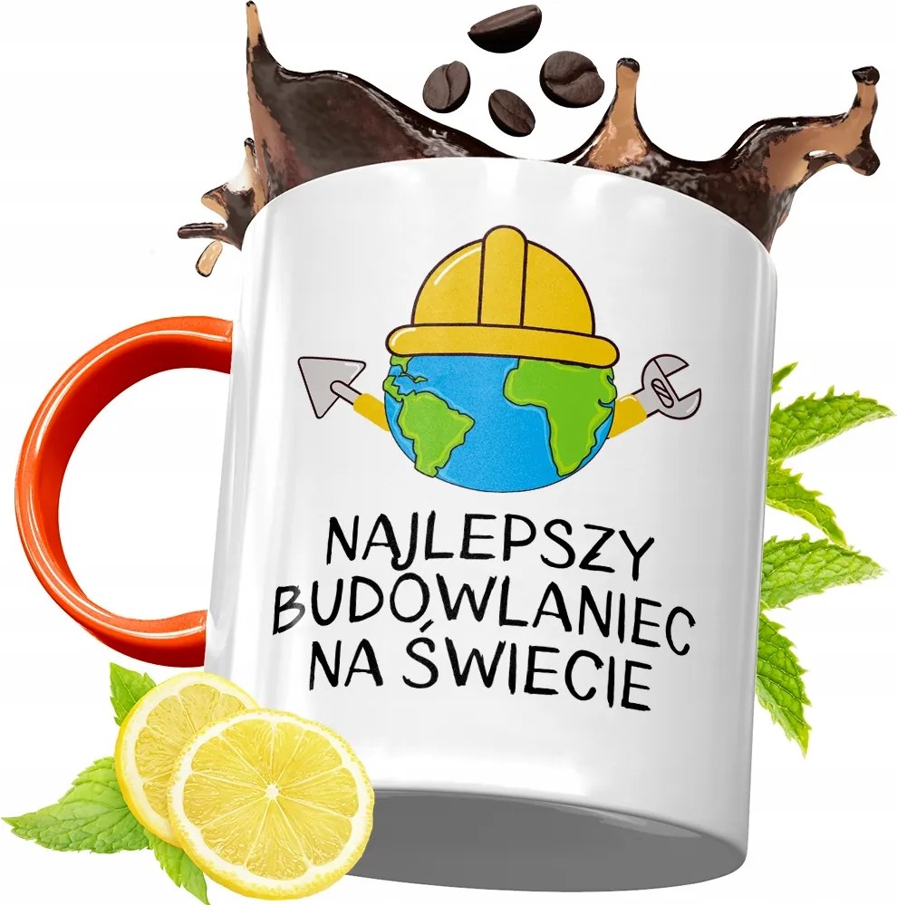 Narancssárga Bögre Építő Szakember Barkácsolónak, fényképes nyomattal