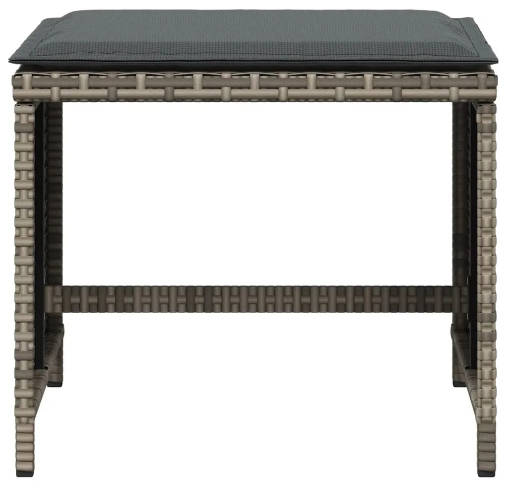 4 db szürke polyrattan kerti szék párnával 41 x 41 x 36 cm
