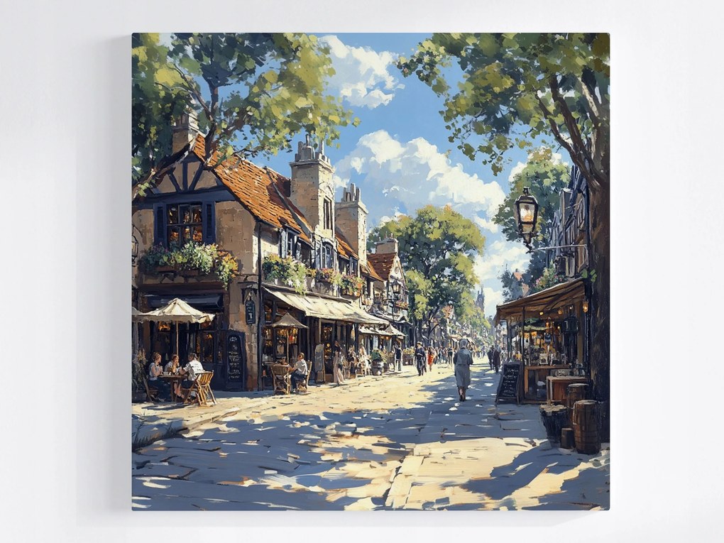 Poszter Város Franciaország Utca Körút Étterem 80x80