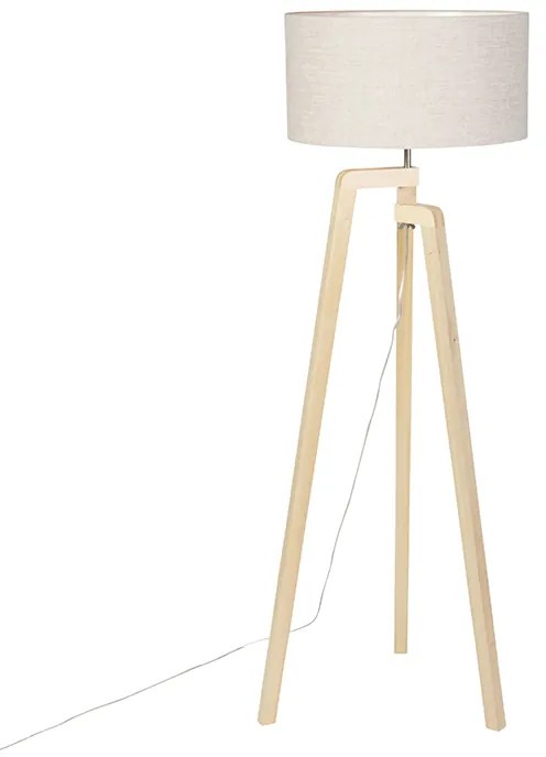 Állólámpa háromlábú fa vörösboros árnyékolóval 50 cm - Puros