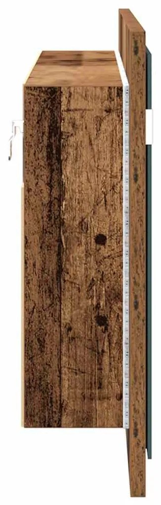 LED Tükörszekrény polcokkal Régi fa 100 x 12 x 45 cm Faanyag