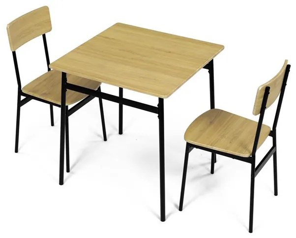 Jídelní set s 2 židlemi, 70x70x76cm, mdf, divoký dub, AUT-O2121 OAK