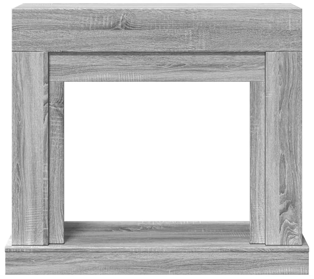 szürke sonoma színű szerelt fa kandallóburkolat 100x30x87,5 cm